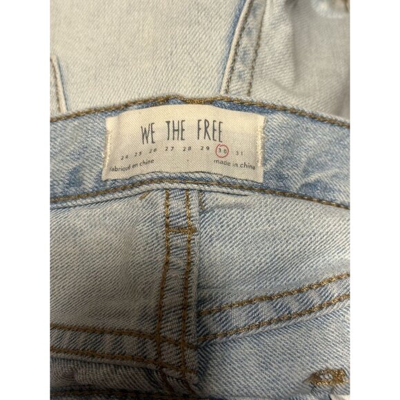 We The Free Light Wash High-Rise Frayed Hem Denim Shorts Size 30 Womens Casual S - Picture 4 of 4